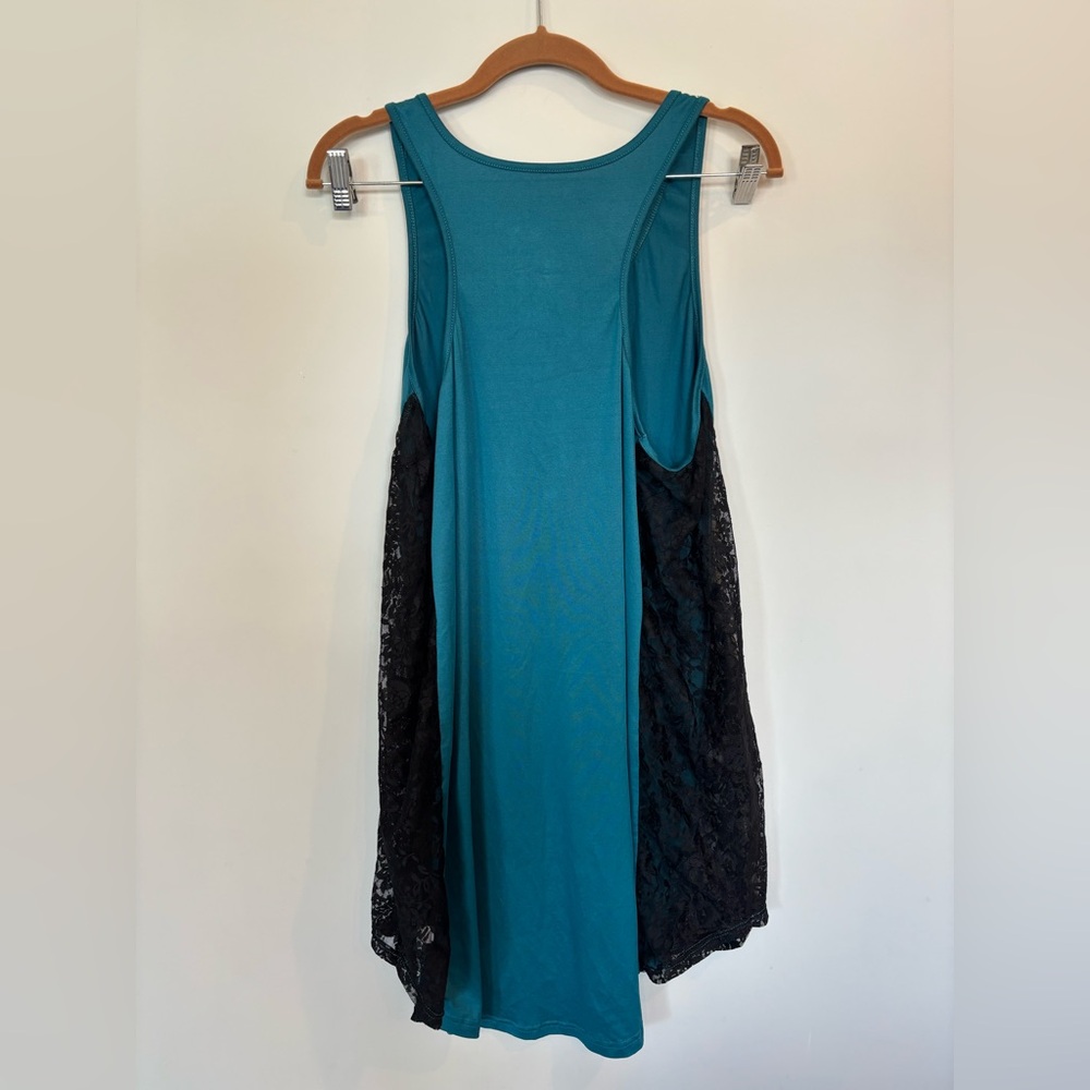 Teal and Black Lace Nighty 3X